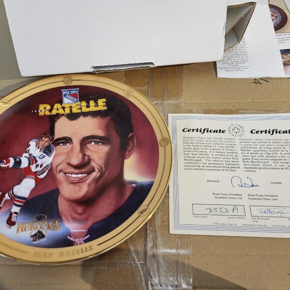NHL Legends of Hockey's Golden Era Jean Ratelle Collectors Plate BRADFORD EXC. - Picture 5 of 6